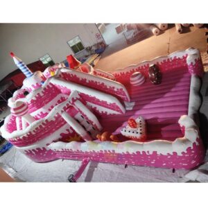 Hot Selling Birthday Cake Jumping Inflatable Bounce House/pink Cake Bouncy Castle With Slide for Outdoor Kids Used