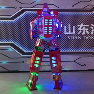 Guangzhou Enjoyment CE LED Robot Armor Mech Suit Glowing Performance Wear Stage Festival Parade Atmosphere Night Club Robot