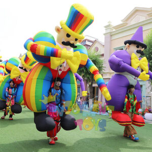 Global Hot Selling Parade Props Walking Colorful Blow up Cartoon Inflatable Clown Puppet Costume
