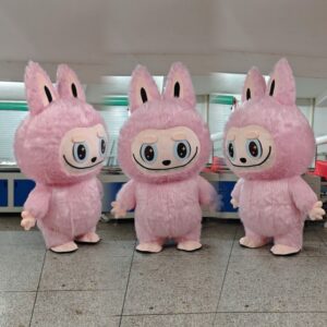 inflatable labubu Mascot Costume Anime Cartoon Bunny Cosplay Costumes Adult Fancy Fursuit Halloween Carnival Performance Clothes