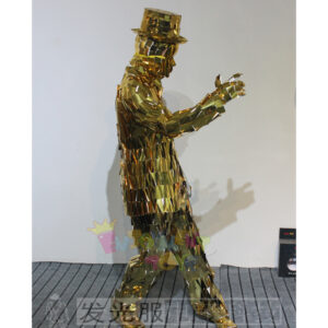 Park Paradise Carnival Festival Cosplay Gold Mirror Glass Costume Stage Birthday Wear Bar Catwalk Outfit Show Clothe Club