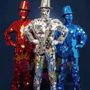Mirror Costume Stage Show Party Glass Reflective Mirror Costume Cosplay Suit for Sale